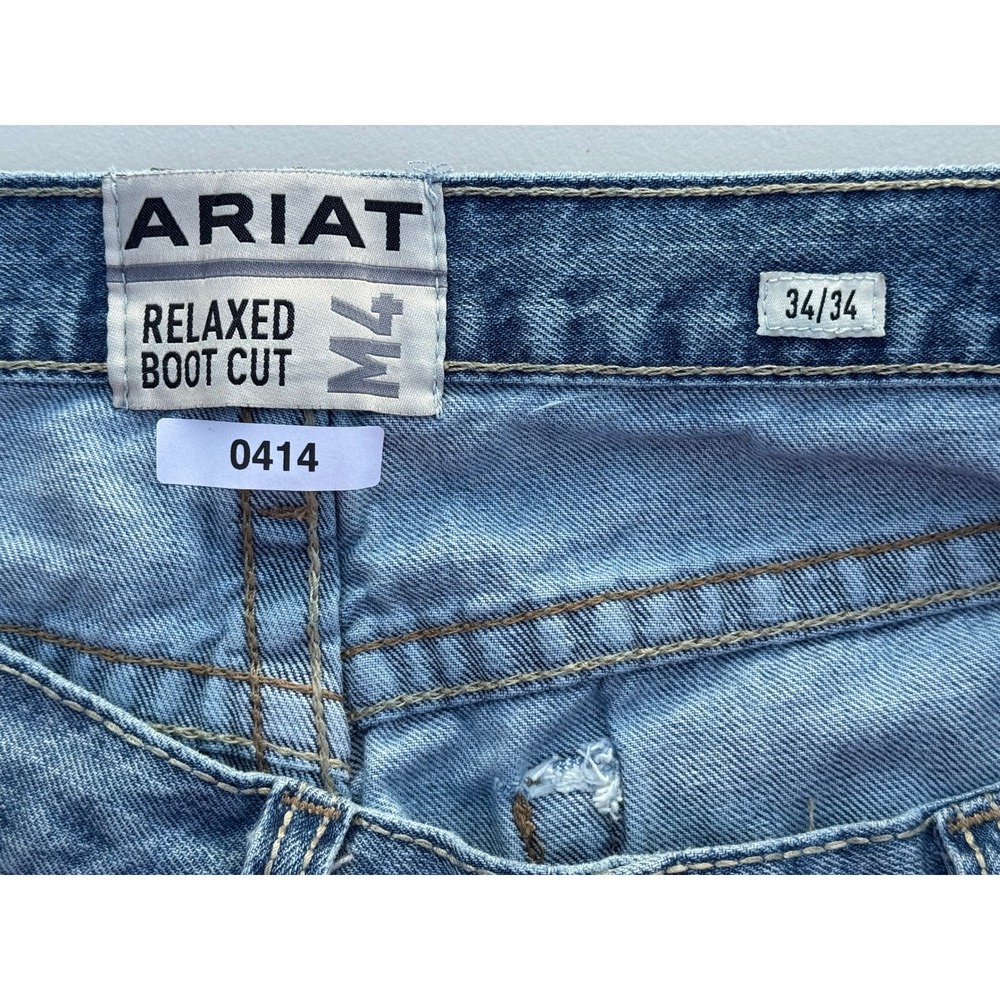 Ariat M4 Relaxed Boot Cut Jeans Mens 34x34 Medium Wash Denim Blue 10022986 - Picture 5 of 16